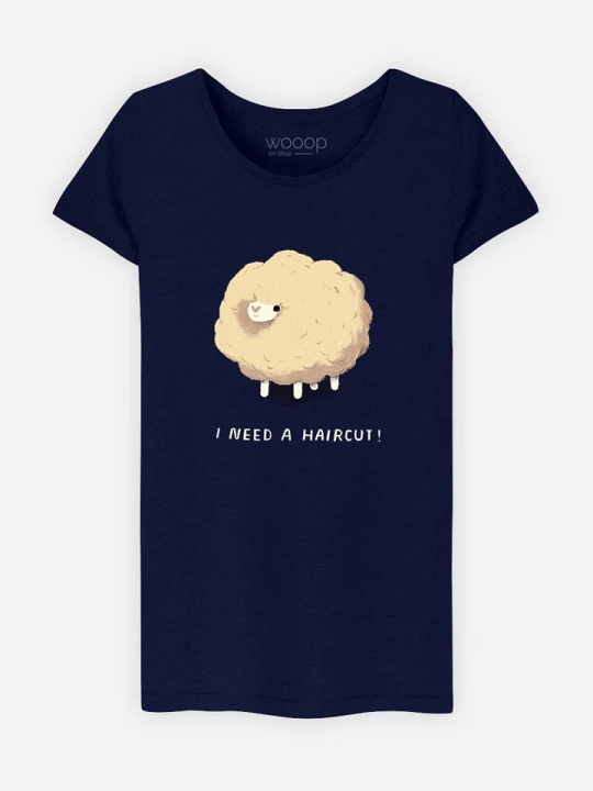 Zdjęcie produktu WOOOP Koszulka "Haircut Sheep" w kolorze granatowym rozmiar: XL