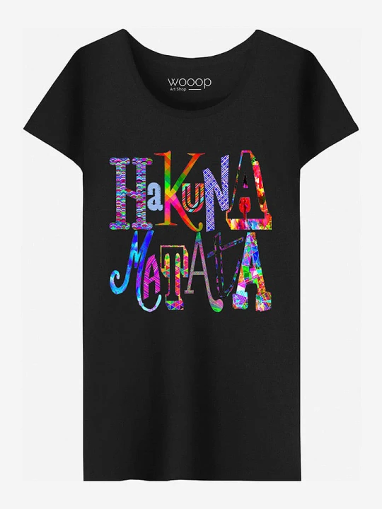 Zdjęcie produktu WOOOP Koszulka "Hakuna Matata" w kolorze czarnym rozmiar: M