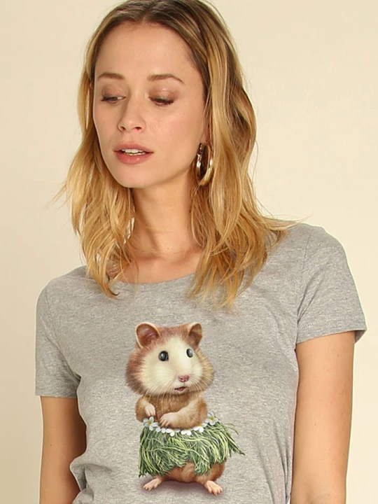 Zdjęcie produktu WOOOP Koszulka "Hamster Hula" w kolorze szarym rozmiar: XXL