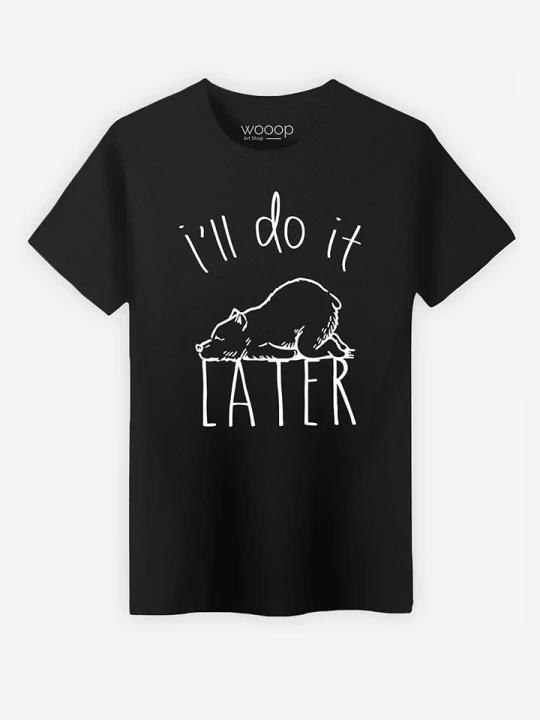 Zdjęcie produktu WOOOP Koszulka "I'll Do It Later" w kolorze czarnym rozmiar: L
