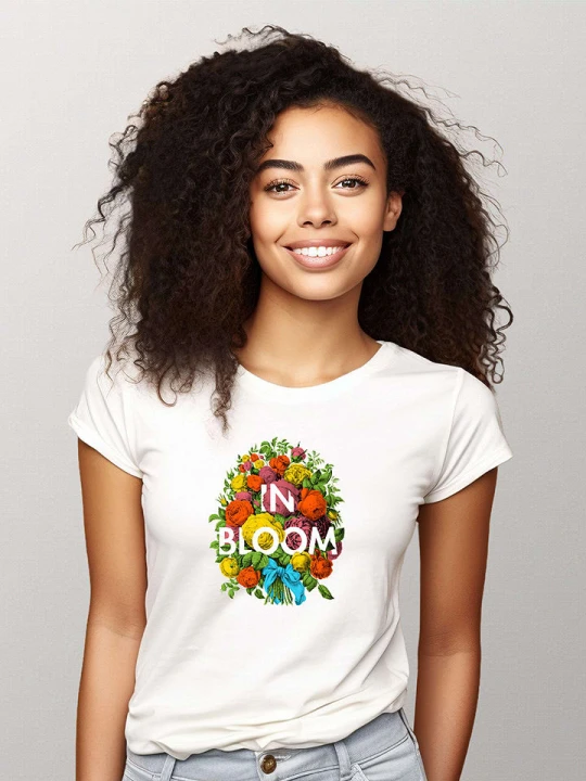 Zdjęcie produktu WOOOP Koszulka "In bloom" w kolorze białym rozmiar: M
