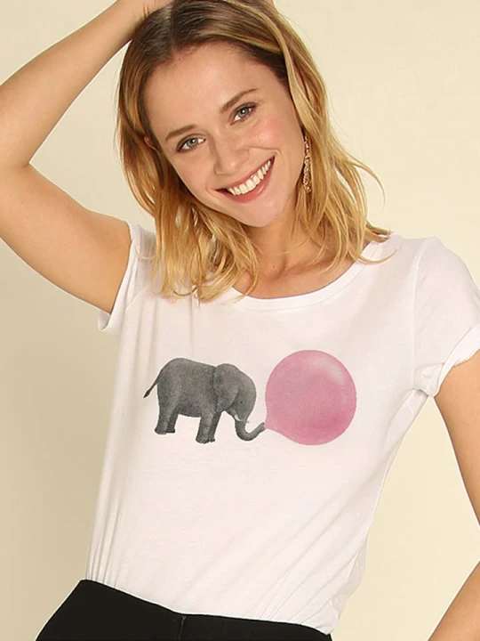 Zdjęcie produktu WOOOP Koszulka "Jumbo Bubble Gum" w kolorze białym rozmiar: XL