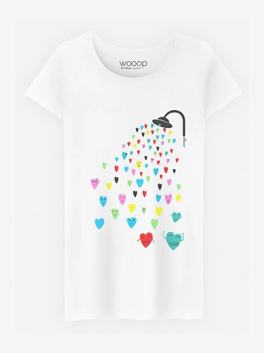 Zdjęcie produktu WOOOP Koszulka "Love Shower" w kolorze białym rozmiar: M
