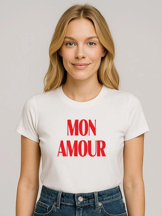 Zdjęcie produktu WOOOP Koszulka "Mon Amour" w kolorze kremowym rozmiar: XL