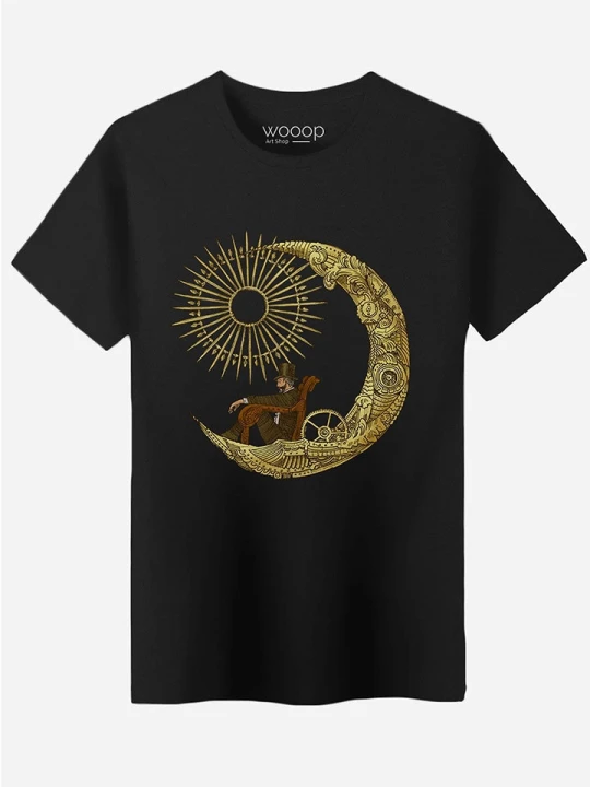Zdjęcie produktu WOOOP Koszulka "Moon Travel" w kolorze czarnym rozmiar: L
