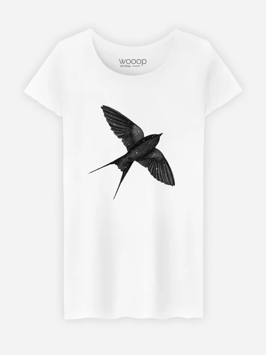 Zdjęcie produktu WOOOP Koszulka "Night Swallow" w kolorze białym rozmiar: L
