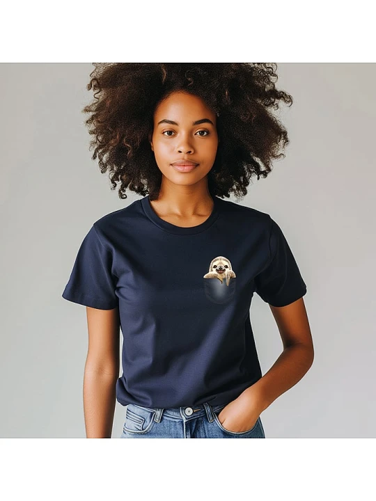 Zdjęcie produktu WOOOP Koszulka "Pocket Sloth" w kolorze granatowym rozmiar: M