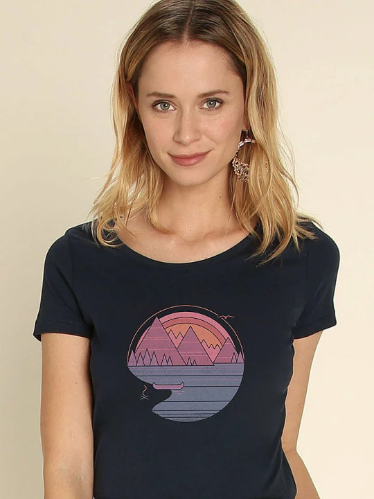 Zdjęcie produktu WOOOP Koszulka "The mountains are calling" w kolorze granatowym rozmiar: S