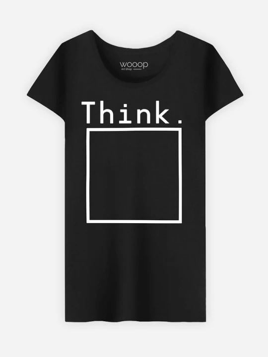 Zdjęcie produktu WOOOP Koszulka "Think" w kolorze czarnym rozmiar: L