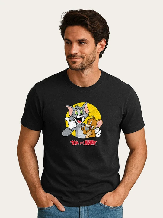 Zdjęcie produktu WOOOP Koszulka "Tom and Jerry Thumbs Up" w kolorze czarnym rozmiar: XXL