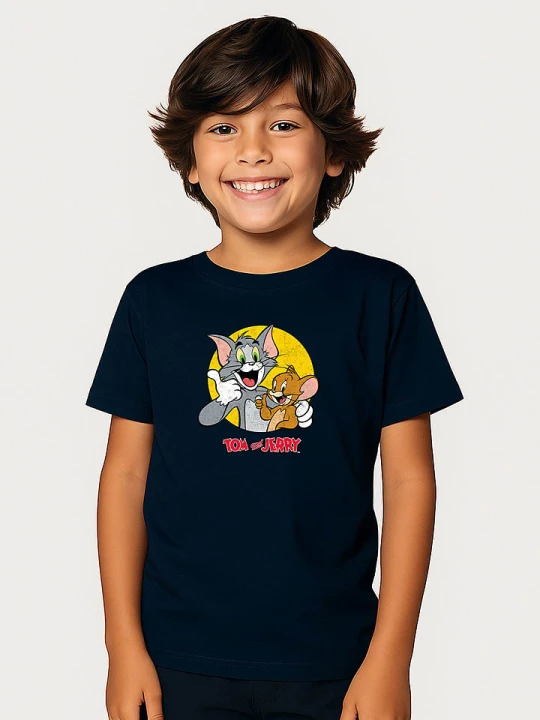 Zdjęcie produktu WOOOP Koszulka "Tom and Jerry Thumbs Up" w kolorze granatowym rozmiar: 128