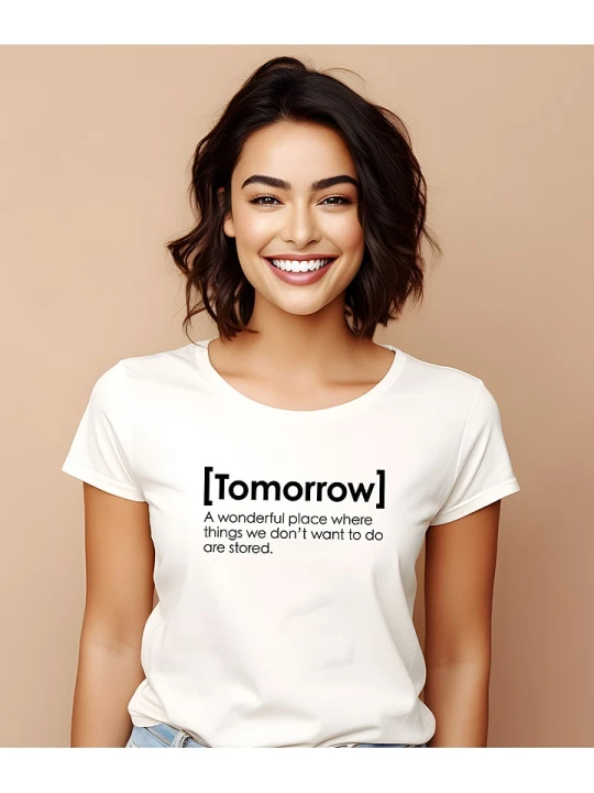 Zdjęcie produktu WOOOP Koszulka "Tomorrow definition" w kolorze białym rozmiar: XXL