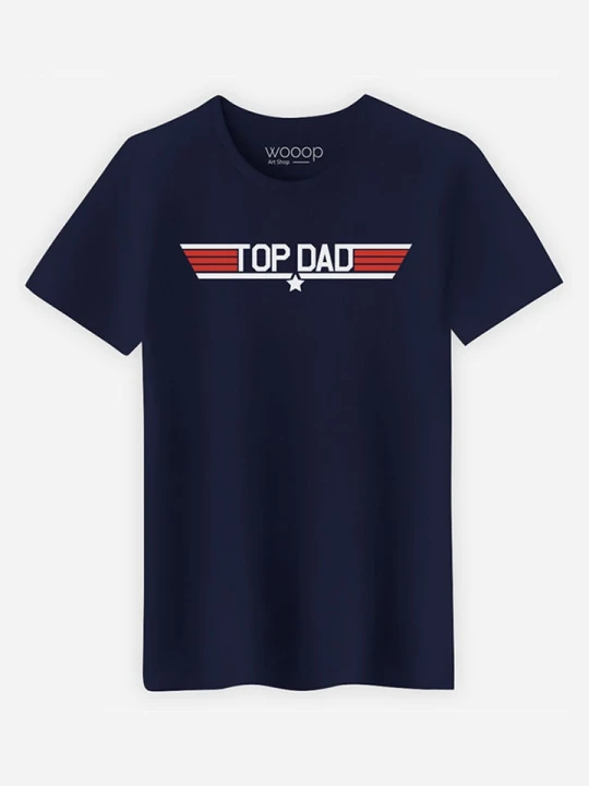 Zdjęcie produktu WOOOP Koszulka "Top Dad" w kolorze granatowym rozmiar: L