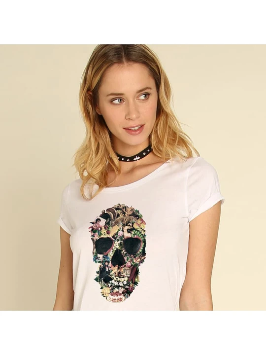 Zdjęcie produktu WOOOP Koszulka "Vintage Skull" w kolorze białym rozmiar: XXL