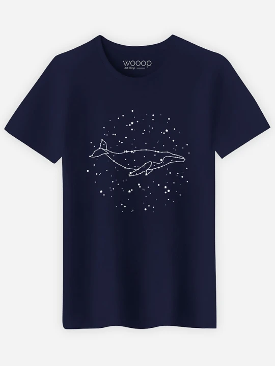 Zdjęcie produktu WOOOP Koszulka "Whale Constellation" w kolorze granatowym rozmiar: M