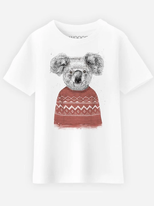 Zdjęcie produktu WOOOP Koszulka "Winter Koala" w kolorze białym rozmiar: 140
