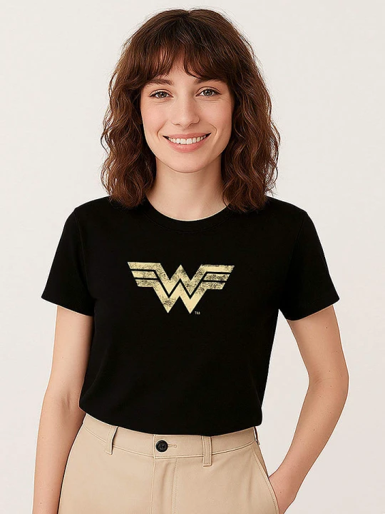 Zdjęcie produktu WOOOP Koszulka "Wonder woman vintage" w kolorze czarnym rozmiar: M