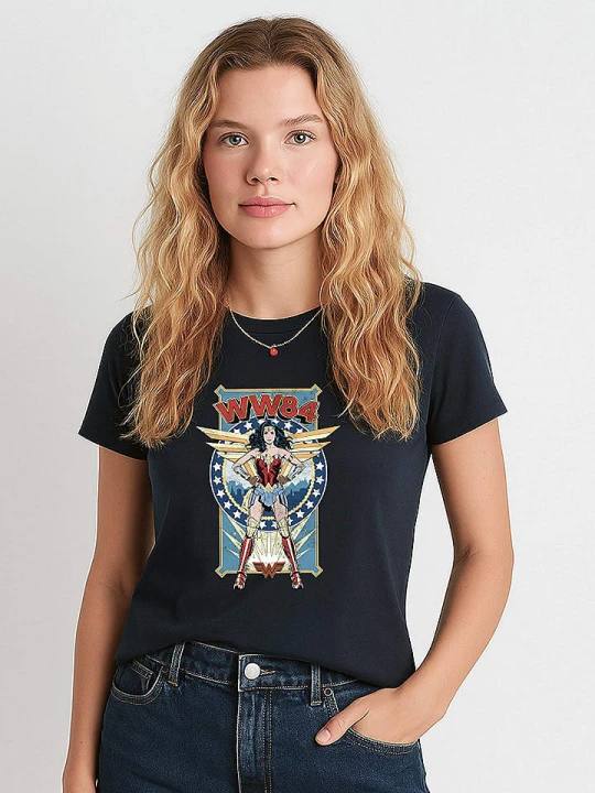 Zdjęcie produktu WOOOP Koszulka "Wonder woman" w kolorze granatowym rozmiar: M