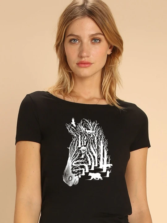 Zdjęcie produktu WOOOP Koszulka "Zebra" w kolorze czarnym rozmiar: S
