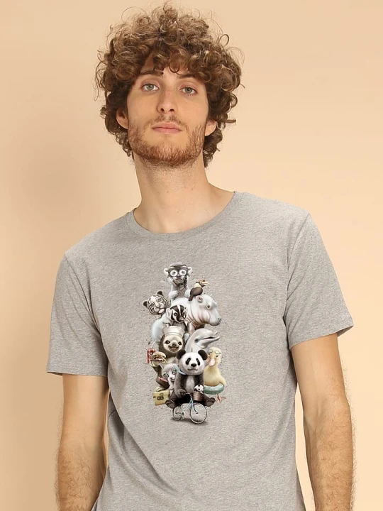 Zdjęcie produktu WOOOP Koszulka "Zoo Escape" w kolorze szarym rozmiar: L