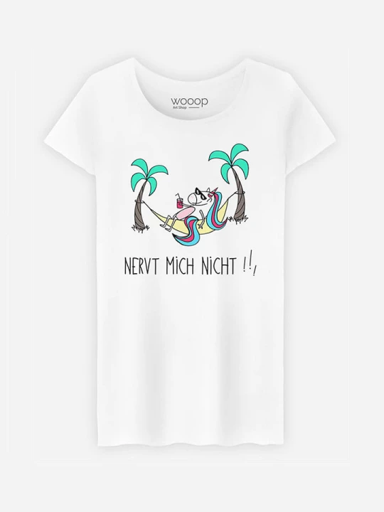 Zdjęcie produktu WOOOP T-shirt "Nervt Mich Nicht" w kolorze białym rozmiar: XL