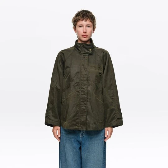 Zdjęcie produktu Woskowany trencz linii A w kolorze khaki BIMBA Y LOLA