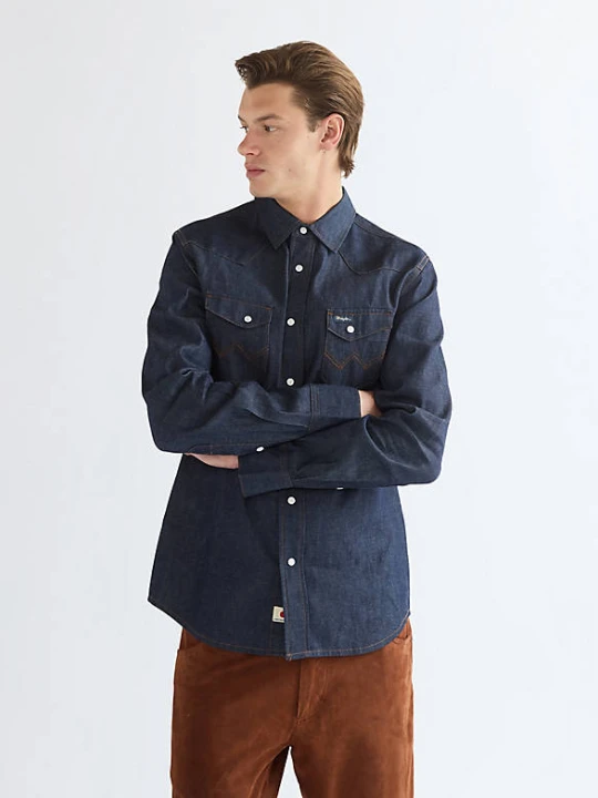 Zdjęcie produktu Wrangler Blue Bell Regular Indigood Icons 27MW Western Shirt Indigo Raw