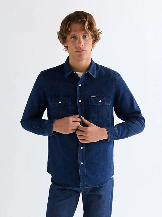 Zdjęcie produktu Wrangler Blue Bell Relaxed Overshirt Indigo Waffle