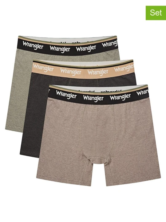 Zdjęcie produktu Wrangler Bokserki (3 pary) "Joffrey" w kolorze antracytowo-szarym rozmiar: XL