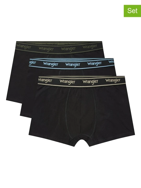 Zdjęcie produktu Wrangler Bokserki (3 pary) "Odwin" w kolorze czarnym rozmiar: L