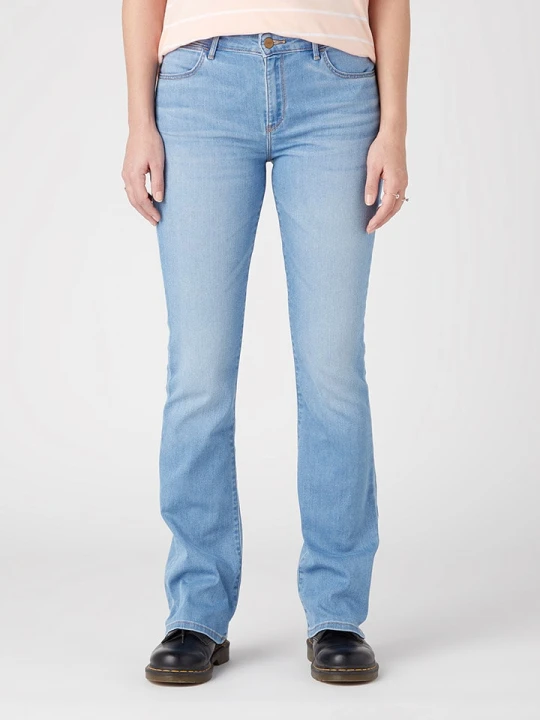 Zdjęcie produktu Wrangler Dżinsy "Brooklyn" - Bootcut fit - w kolorze błękitnym rozmiar: W32 / L32