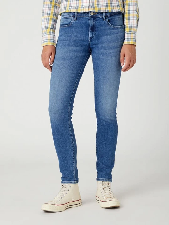 Zdjęcie produktu Wrangler Dżinsy "Raven" - Skinny fit - w kolorze niebieskim rozmiar: W42 / L32