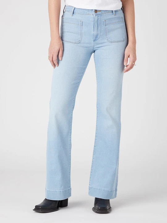 Zdjęcie produktu Wrangler Dżinsy "West Coast" - Flared fit - w kolorze błękitnym rozmiar: W28 / L32