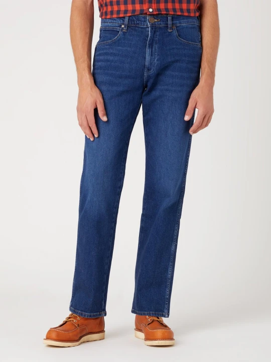 Zdjęcie produktu WRANGLER FRONTIER DANCING WATER Spodnie jeansowe męskie Granatowy