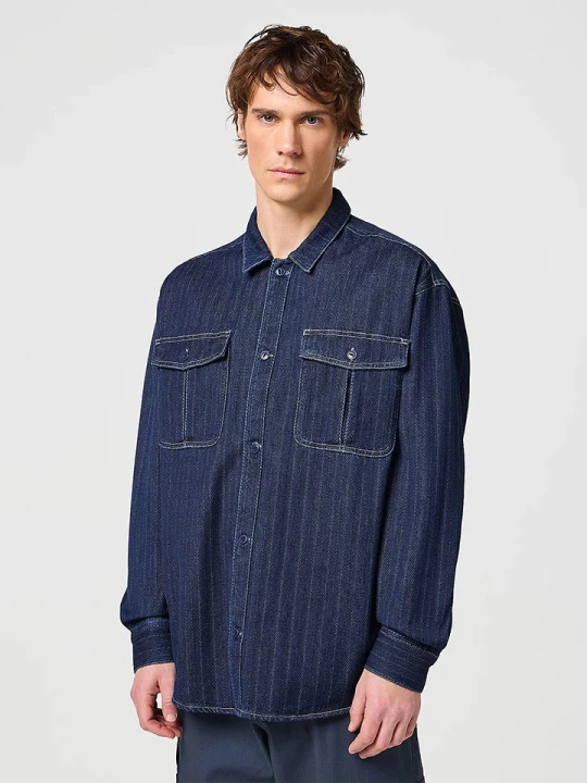 Zdjęcie produktu Wrangler Koszula dżinsowa - Regular fit - w kolorze granatowym rozmiar: L