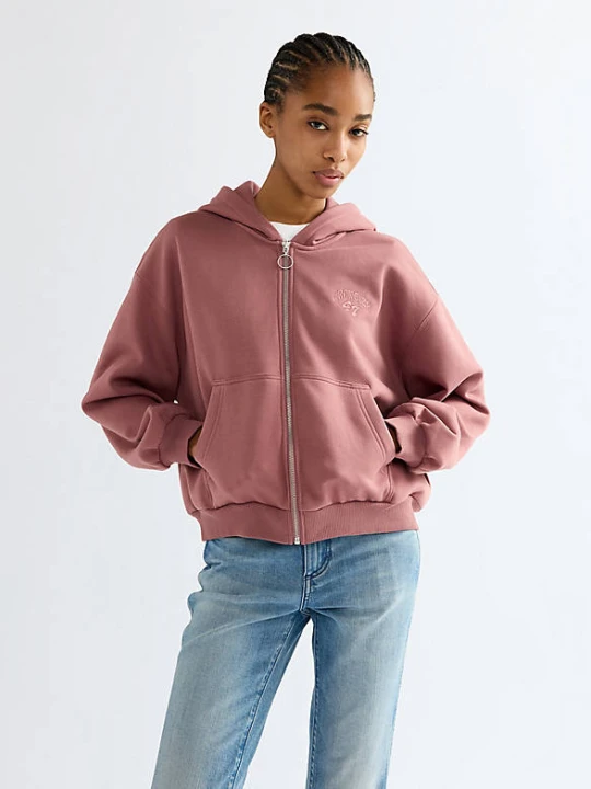 Zdjęcie produktu Wrangler Oversized Zip Up Hoodie Rose Brown
