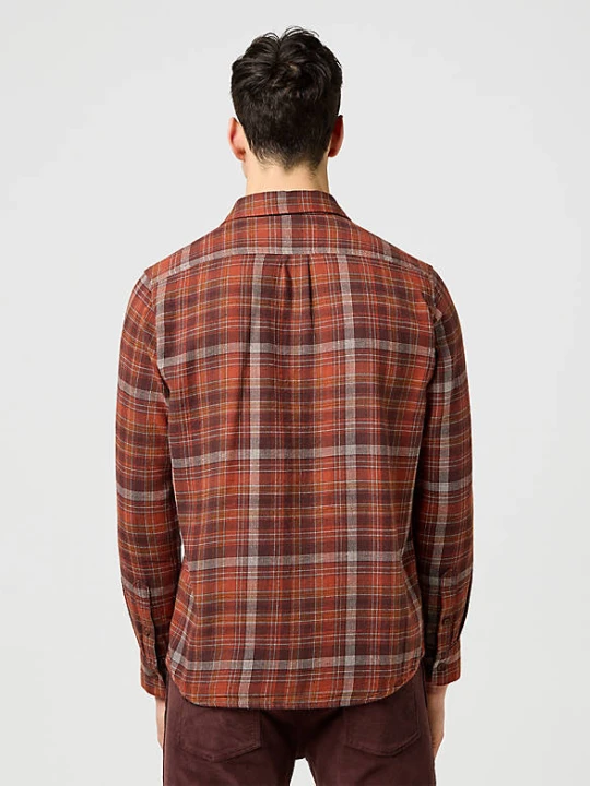 Zdjęcie produktu Wrangler Regular 1 Pocket Flannel Shirt Fired Brick