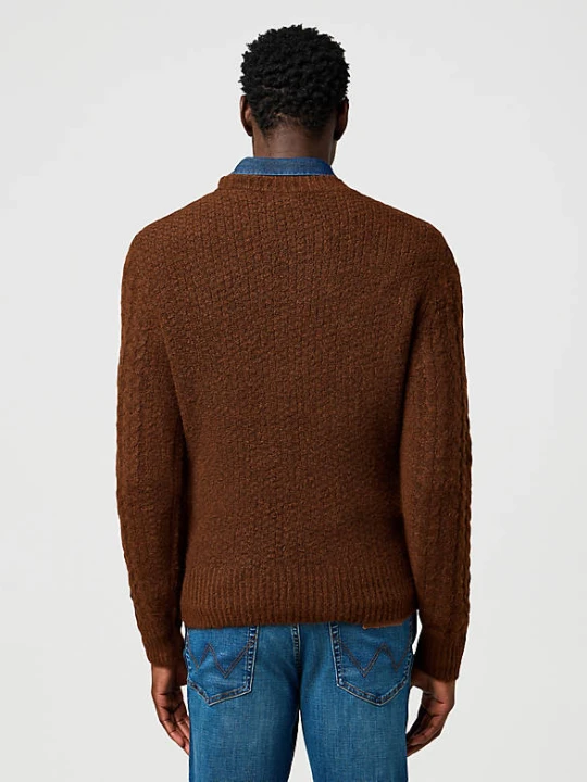 Zdjęcie produktu Wrangler Regular Cable Knit Sweater Mahogany Heather