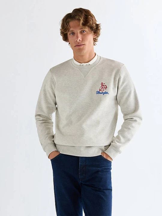 Zdjęcie produktu Wrangler Regular Embroidery Crew Oat Mel