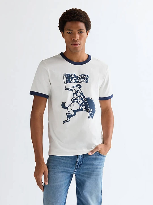 Zdjęcie produktu Wrangler Regular Ringer Tee Worn White