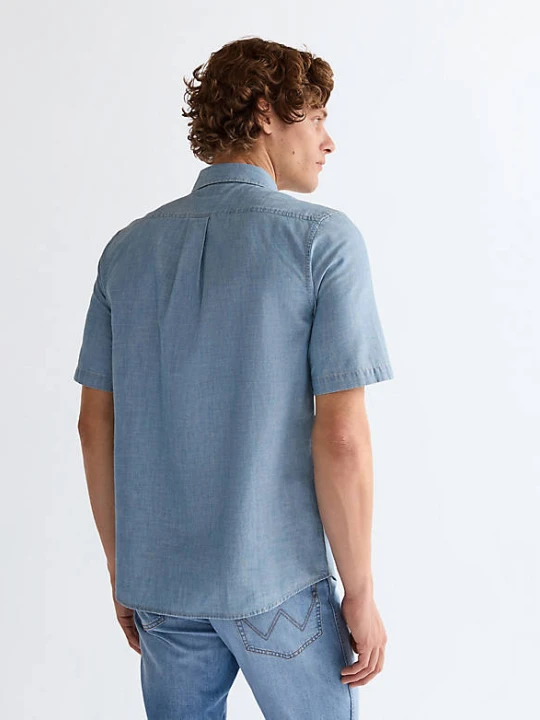 Zdjęcie produktu Wrangler Regular Short Sleeve Chambray Shirt Indigo