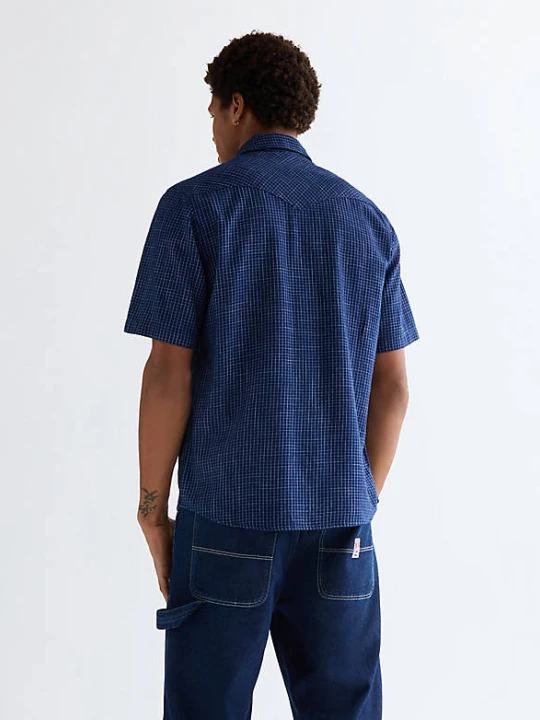 Zdjęcie produktu Wrangler Regular Short Sleeve Western Shirt Indigo Blue