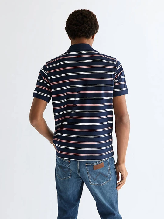 Zdjęcie produktu Wrangler Regular Stripe Polo Shirt Navy