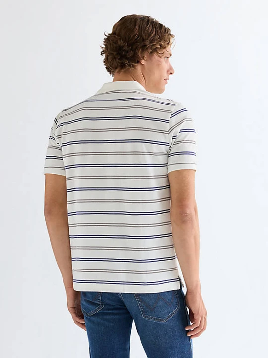 Zdjęcie produktu Wrangler Regular Stripe Polo Shirt Worn White