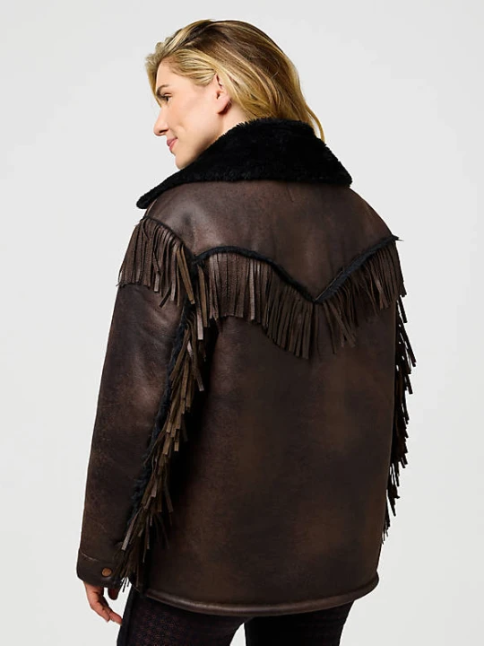 Zdjęcie produktu Wrangler Relaxed Fringe Wrange Jacket Brown Leather