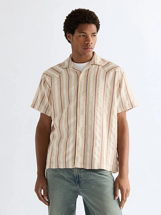 Zdjęcie produktu Wrangler Relaxed W Resort Shirt Tan Ruby Wine