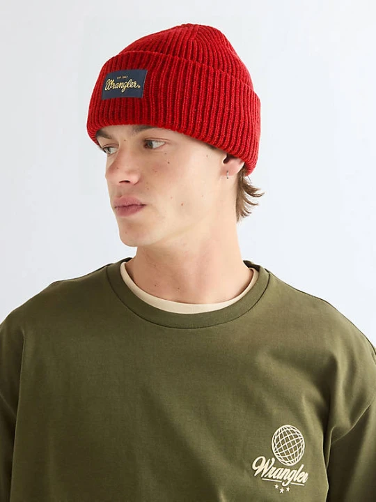 Zdjęcie produktu Wrangler Ribbed Wool Beanie Red
