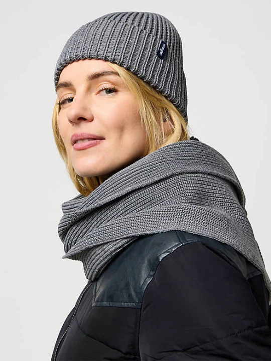 Zdjęcie produktu Wrangler Scarf Beanie Set Mid Grey Mel