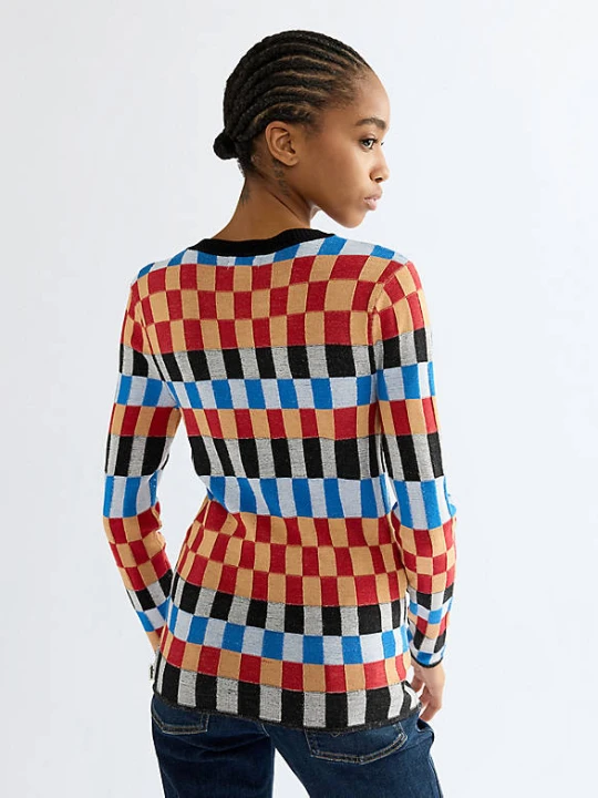 Zdjęcie produktu Wrangler Slim Knit Crew Sweater Starting Line Check