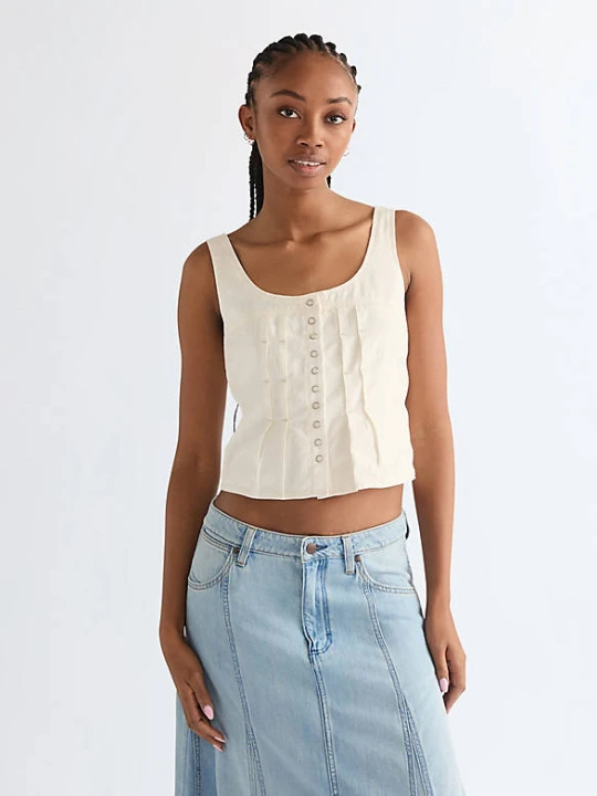 Zdjęcie produktu Wrangler Slim Pleated Corset Top Worn White